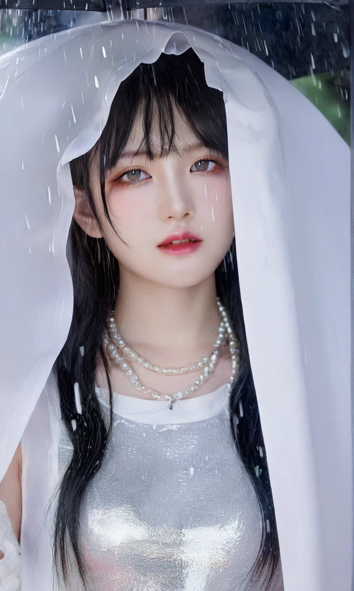 18 year old beautiful girl with monster, pearl-like eyes, extremely detailed face, heavy rain, crazy body movements, exaggerated perspective, poster, androgynous, fashion, dramatic lighting, loud sound, distorted style, 32k ultra-high resolution, Chinese girl, (full_body:1.1), phone_screen