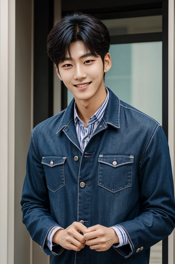 Heeseung has a charming and handsome face with soft features. His eyes are expressive and often convey warmth and sincerity. He has a well-defined jawline and a gentle smile that adds to his approachable appearance.