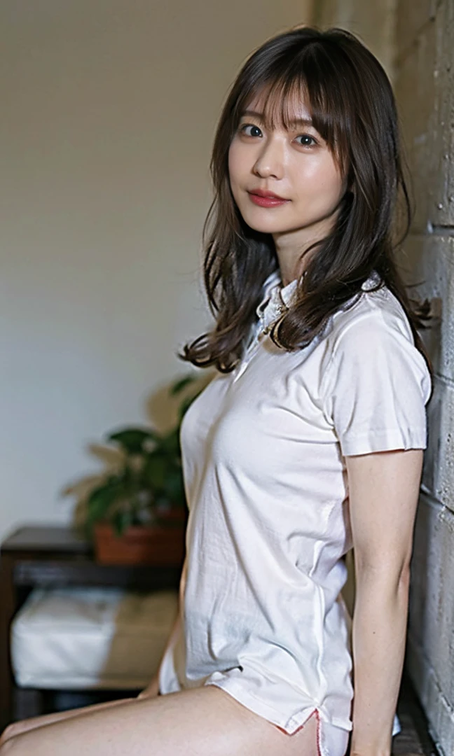 .(((Stunning proportions、No camera needed!、Tie your hair up、Spread your legasturbation in the gym、Sitting on the mat and masturbating、Luxurious panties、Seductive waist、Shoulder-length hair:1.4))).((A classy white shirt with a collar、Standing photo、Medium Hair、服の上からでもわかるBig Breasts、Both hands are in front of the belly button、A photo of panties visible through a short polo shirt、Roll up your shirt with your hands、She is wearing a white polo shirt and luxurious white panties.、:1.4))、In the living room、Cream Hair Color、Her huge breasts are obvious even through her clothes...、Small earrings、Light brown hair color、:1.4))、Shiny Hair、Light beige hair color、Background Blur、Light brown hair、{{Cowgirl Shot}}、((Close-up shot from the waist up、Big Breasts:1.4))、Big Breasts、にっこりsmile、服からでも分かるBig Breasts、Cowboy Shot、素敵なsmile、((Revealing clothing))、Full body photo、ring、Tuck your hair behind one ear、Silver Necklace、smile、Caustics、Highly detailed photos、Big Breasts、Super no makeup、(8K、RAW Photos、Highest quality、masterpiece:1.2)、(Realistic、Realistic)、1 Girl、((Big Breastsショートヘア、Looking into the camera:1.4))、Hair blowing in the wind