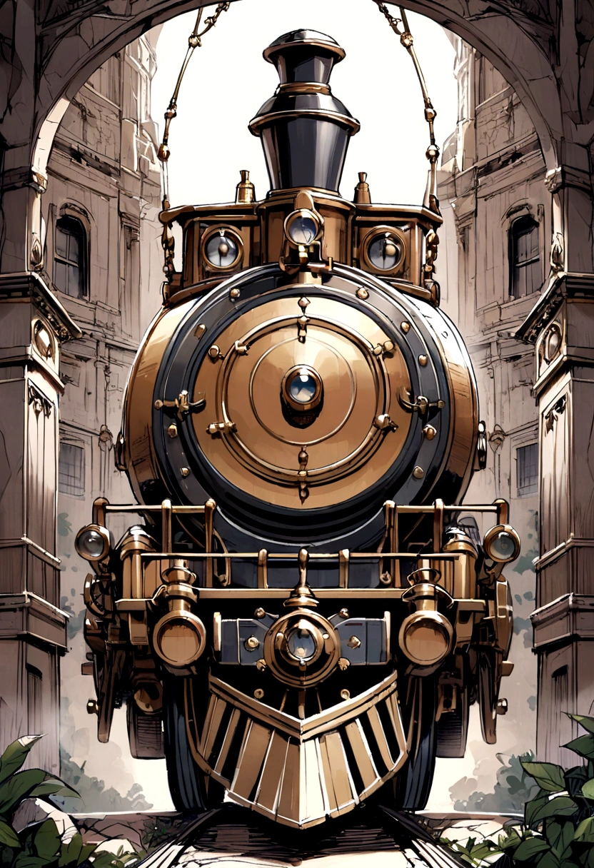Draw a small locomotive