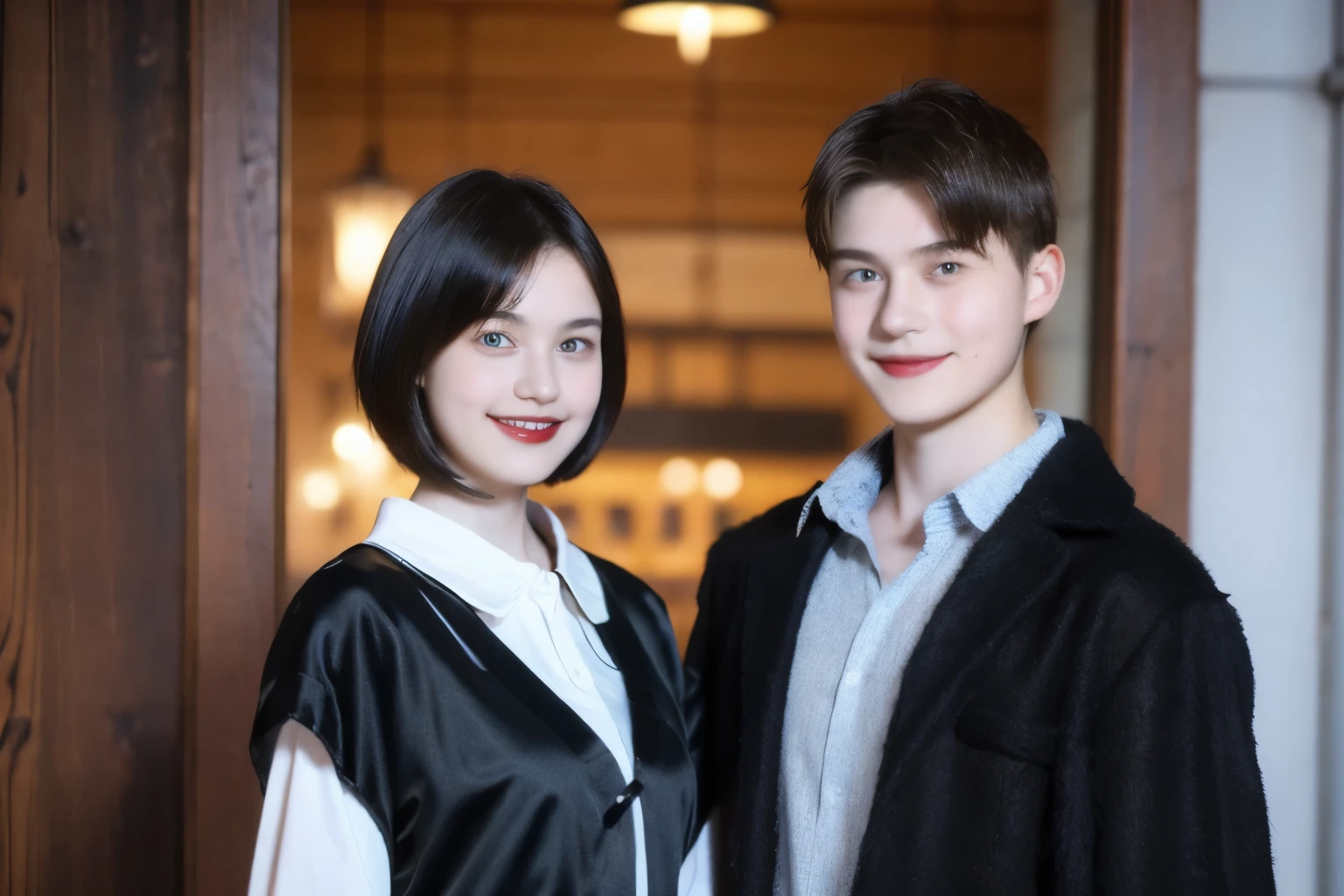 (Realistic, Photorealistic: 1.37), (Masterpiece, Best Quality: 1.2), (Ultra High Resolution: 1.2), (RAW Photo: 1.2, shots on Nikon), (Sharp Focus: 1.3), (Face Focus: 1.37), (Ultra Detailed CG Unified 8k Wallpaper: 1.2), (Beautiful Skin: 1.2), (pale Skin: 1.3), (Hyper Sharp Focus: 1.5), (Ultra Sharp Focus: 1.5), ( Beautiful pretty face: 1.3), (super detailed background, detail background: 1.3), break, very cute and beautiful Japan pictures of woman, (sexy model), professional attire, (22 years old: 1.1), portrait of a girl with a bright smile, upper body image, When viewed from the front, the composition symmetrical, (Studio lighting: 1.3), (Cinematic lights: 1.3), (backlight: 1.3), dim lighting, lighting that covers the whole body, (looking straight at you, standing:1.3, arms down:1.3, random, model pose), break, (shiny-brown half up thin hair: 1.2), dark brown eyes, upturned eyes, beautiful eyes, princess eyerown hair:1.3)), single hair, bangs, Hair between eyes, Long hair, curby, abs, perfect abs, (gigantic-breast;1.37, big breast:1.37, big cleavage:1.37), (thin waist: 1.15), (detailed beautiful girl: 1.4), (bare shoulder, Chest squeezed together, View viewer, (blue camisole:1.3, black box-long-skirt:1.3, teacher fashion style, attractive look), Solo, Parted lips, pink lips, (shiny skin), sweat, (school room background:1.5), (light seductive smile:1.25), ((Perfect Female Body)), (Upper Body Image:1.3), Frame the Head, Perfect Anatomy, Perfect Proportions, 8.5 Life-Size, Face Focus, Ultra Realistic Photo, Hyper Sharp Image, Hyper Detail Image,