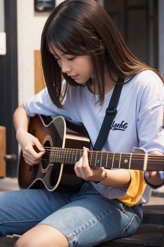 someone playing guitar