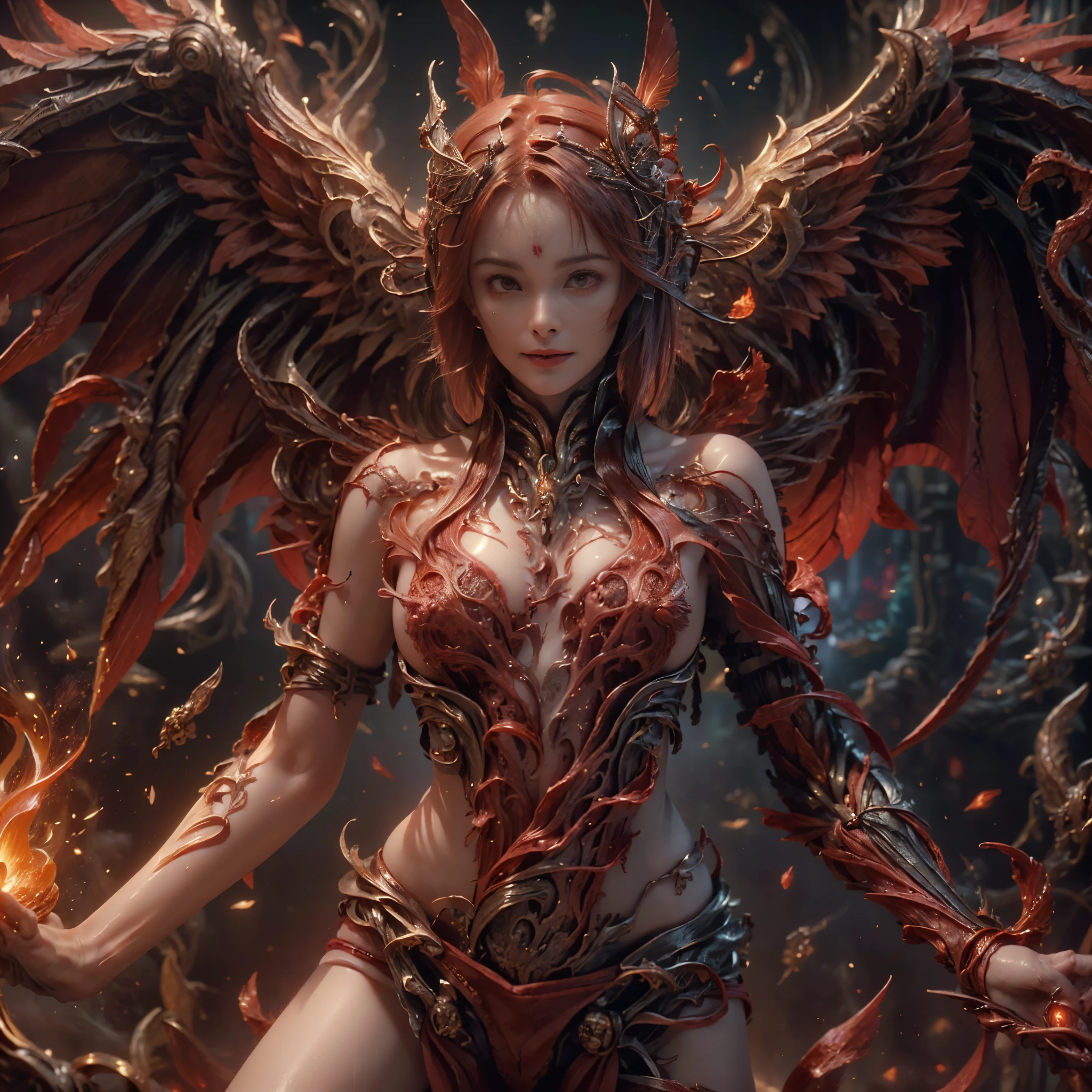 (((8k RAW photo, hyper realistic, masterpiece, best quality, crisp detail, high definition, high detail, very rich detail, sharp focus, sharp detail, colorful, rich color, cinematic, perfect studio lightning, full body photograph, mystic atmosphere))), (((fully naked) young colorful hell goddess, (fully nude), (adorable beautiful baby face, round face, smooth straight short hair goddess, red haired goddess, red eyed goddess), sensual pose, showing pussy and nipples, smooth body, ideal body, naughty smile)), (releasing (hell fire), (showing ((pussy, vagina, genital, nipples)))), ((devil wings, tail)), ((very long sharp claws, fire fingers)), (incinerated city, meteors shower, night),(hell gate behind, collosal war background)