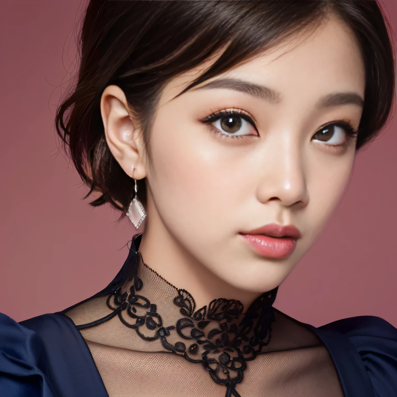 {{Close-up of a woman with short hair wearing earrings and chalk:}}, Beautiful Japanese girl face, Girl cute beautiful face, Beautiful Korean Women, Young and adorable Korean face, Stunning face portrait, Young and pretty Asian face, Beautiful young Korean woman, Larisa Manovar, {{Has short hair and sharp eyes}}, Gorgeous Young Korean Woman, Reality Girls,{{:{{big double eyes:Eyeshadow}}}}