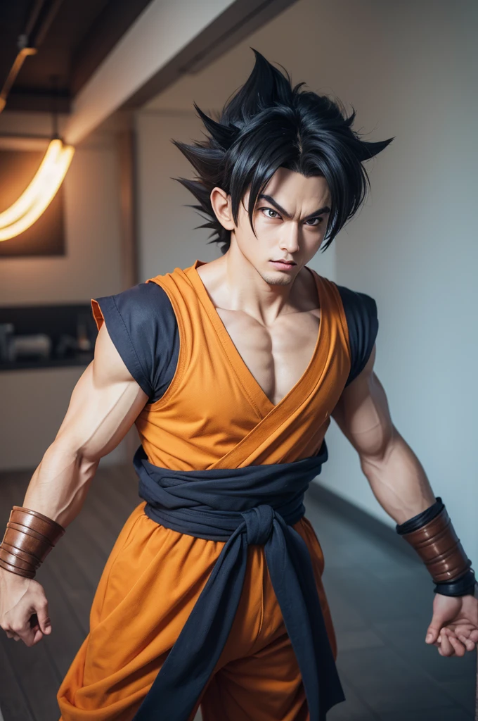 goku from dragonbal in interactive drawing mode
