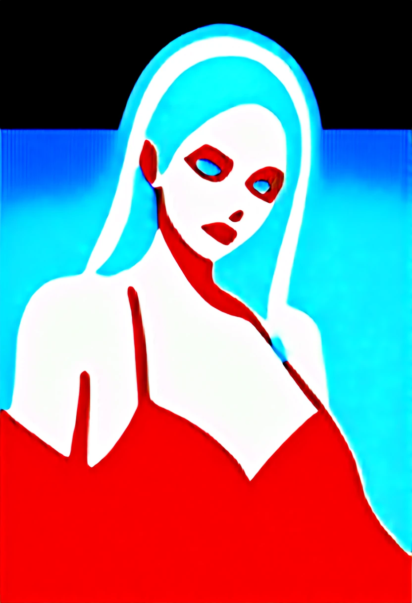 Hot sexy young babe sitting, blue eyes, white hair,big silver chandelier earrings ,long blunt hair ,red lipstick , smooth skin,red dress,sharp jawline, detailed face, bangles, necklace , medium big breasts,