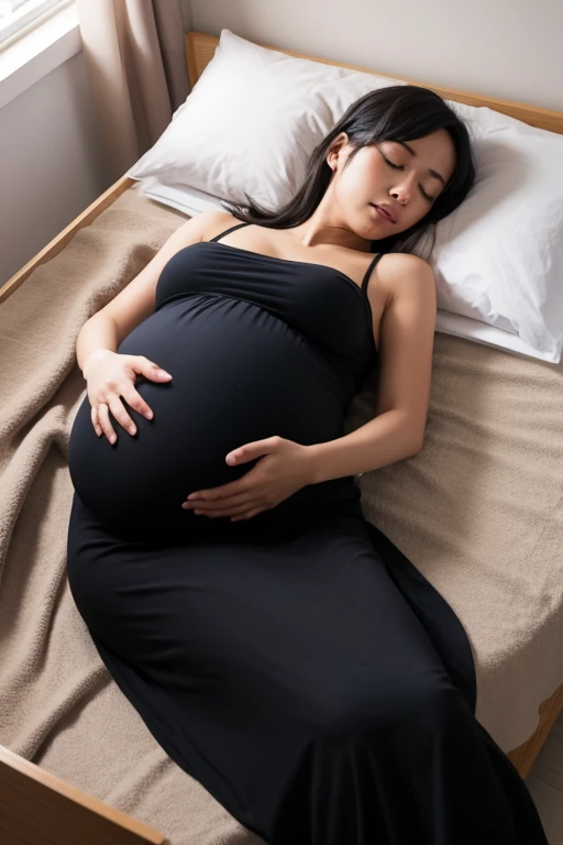 Pregnant women、Negroid、Sleep in bed