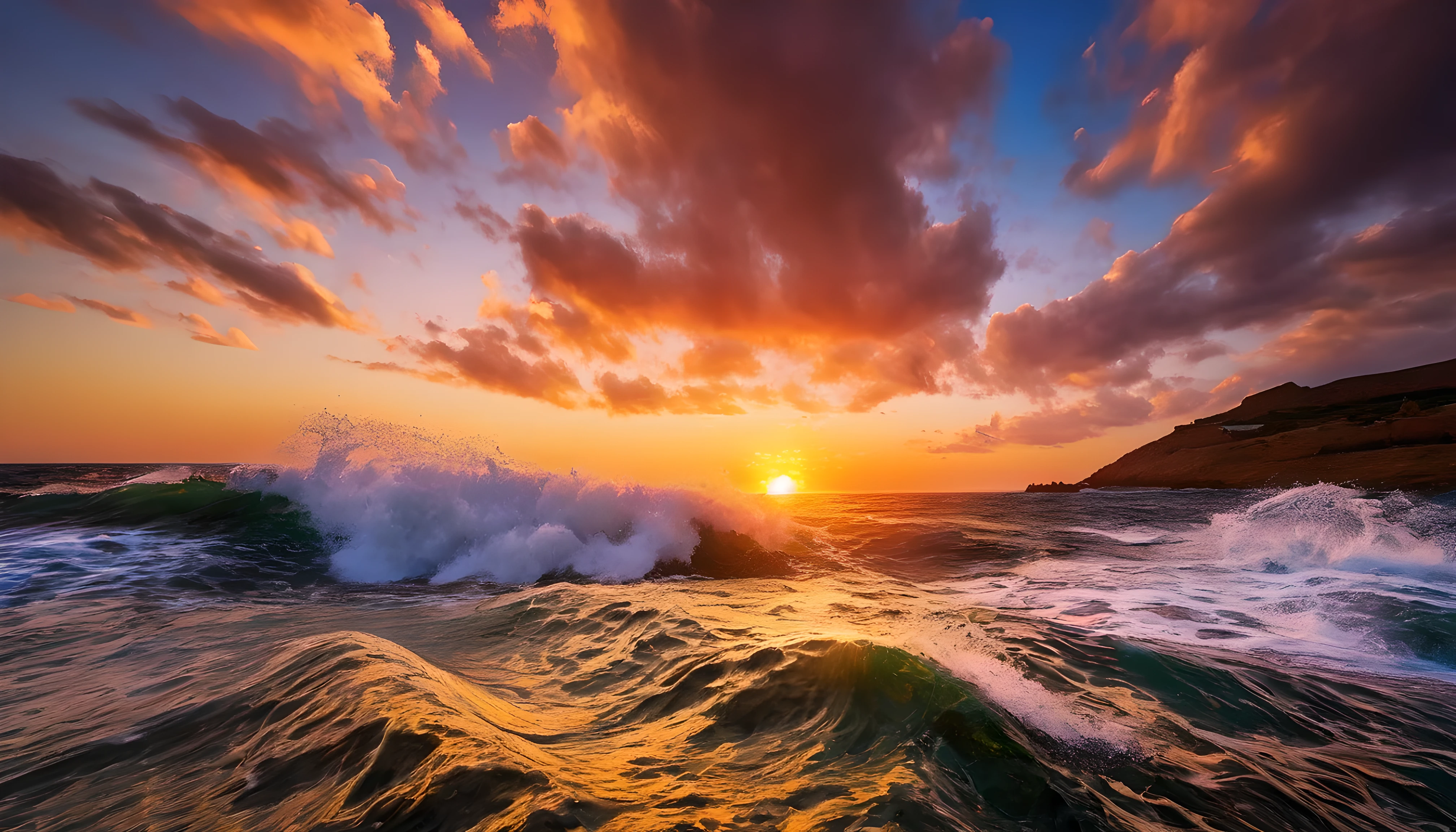 Alpha (arafa) Seascape sunset and waves crashing, Chaotic sea scenery, vibrant sunrise, Stunning colors, Stunning appearance, Gorgeous sunset, breathtaking composition, Beautiful sea view, Stunning sunsets, Gorgeous background, Sunset, Beautiful background, Beautiful, dreamy and amazing, Marcos Adams, Beautiful and hot scene, Epic Sunset, Beautiful sunset, beautiful Sunset, Beautiful Ocean