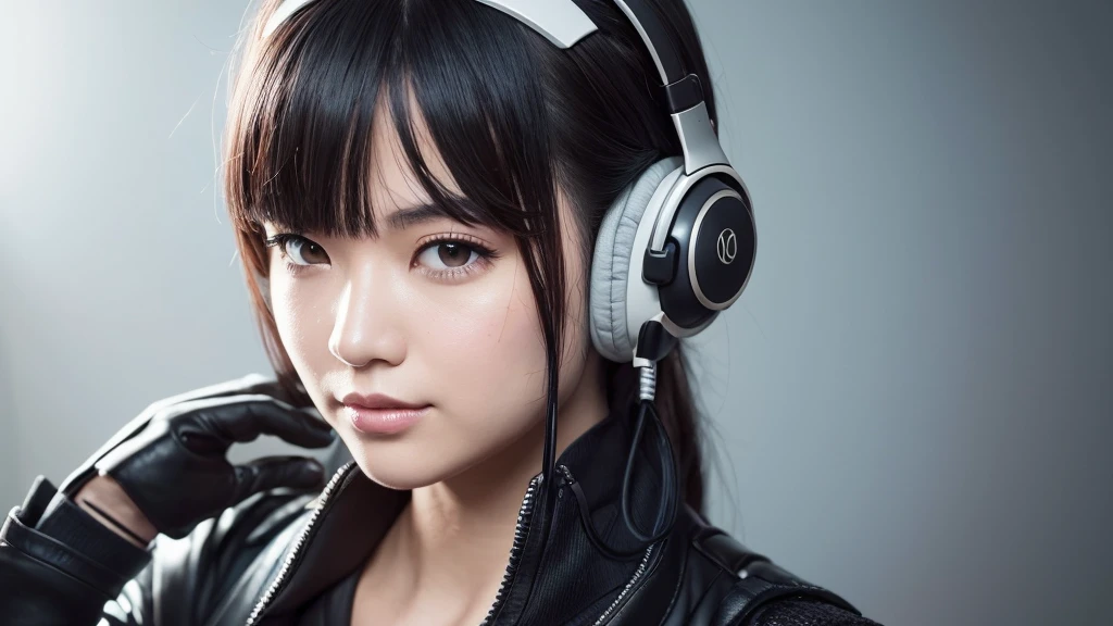 a close up of a woman with headphones on in a dark room, a character portrait inspired by Ross Tran, trending on Artstation, fantasy art, style artgerm, artgerm and atey ghailan, extremely detailed artgerm, in the style artgerm, trending artgerm, ! dream artgerm, style of artgerm