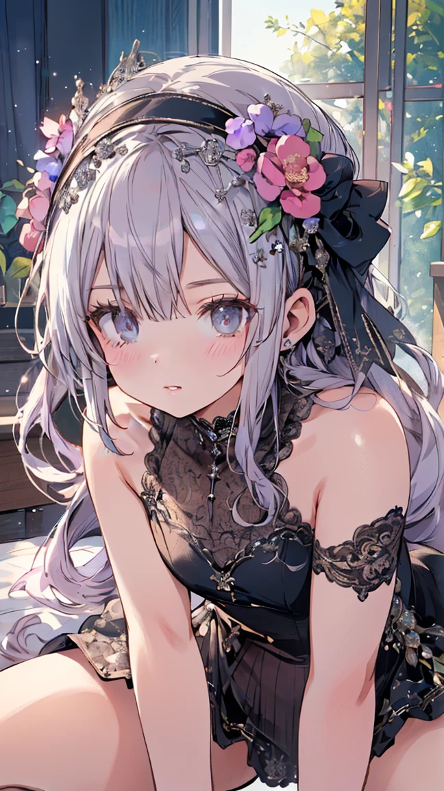 (muste piece), (best quality), very detailed eyes, expressive eyes, perfect face, very detailed face, highly detailed face, beautiful girl, 8K, beautiful girl, white background, delicate and beautiful face and eyes, dark intense shadow,
1 girl, vtuber style, cool girl, hololive, Murasaki Shion, china dress,chinese clothes, earrings, folding fan, pantyhose, small chest, cropped shoulders, clavicle, one eye close winking, smile, close mouth, body visible through clothes, chest visible through clothes, ass visible through thighs, (full body), looking at viewer, standing, sexy pose, ass, legs, lower body