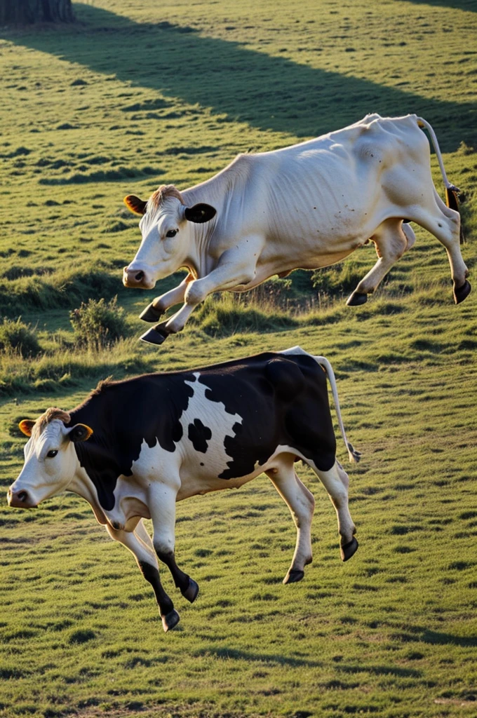 a cow flying 