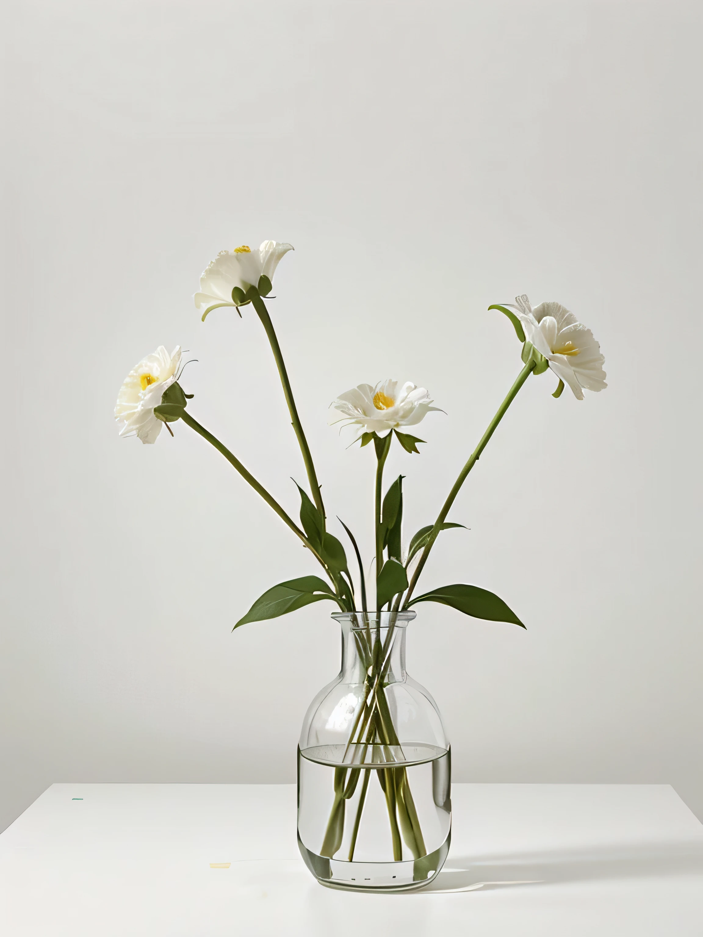 nobody, 20 different flowers are presented one by one, White background, bright colors, There is a white empty space at the top, No stem, There are no vases, no water