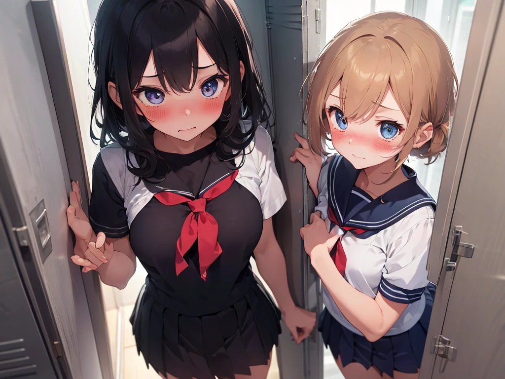 Highest quality,Highest quality,One boy,  5,Multiple girls,((((10 y, Boy surrounded by girls,Flat Chest,orgasm,blush, Sweat,whole body,Night Classroom, A girl holds a boy in a hug、Take off the boy's pants、女の子がBlowjob、,Flipping up a navy blue skirt、Spread your legs,Blowjob, Boys, be bullied by girls、Reluctant boy、Smirking girl、Boy being attacked