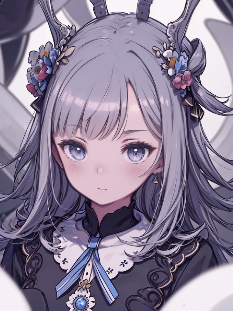 One girl, masterpiece, Highest quality, 8K, Detailed skin texture, Detailed cloth texture, Beautifully detailed face, Intricate details, Super detailed, Alice in Wonderland, (A ribbon on her head:1.1), Upper Body