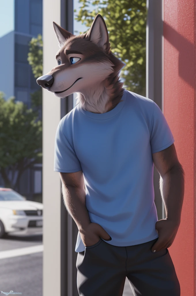 Larry (Zveropolis), wolf, Gray Fur, (brown body:1.3), Blue eyes, Zveropolis, dressed, t-shirt, pants,women&#39;s sandals,canine, wolf, detailed fur, male, antro, paw pads, finger claws, waving, waving at viewer, 5 fingers, paws, 4 toes,women&#39;s sandals, is sitting, seduces with sandals, 
BREAK from nextel, for dating, by xenoforge, (difficult, high detail, film photography, soft focus, RAW explicit cinema,home apartment,women&#39;s sandals
фотореализм, realistic, photorealistic, digital style, Subsurface scattering,
masterpiece, Best quality, ultra realistic, 8 k)