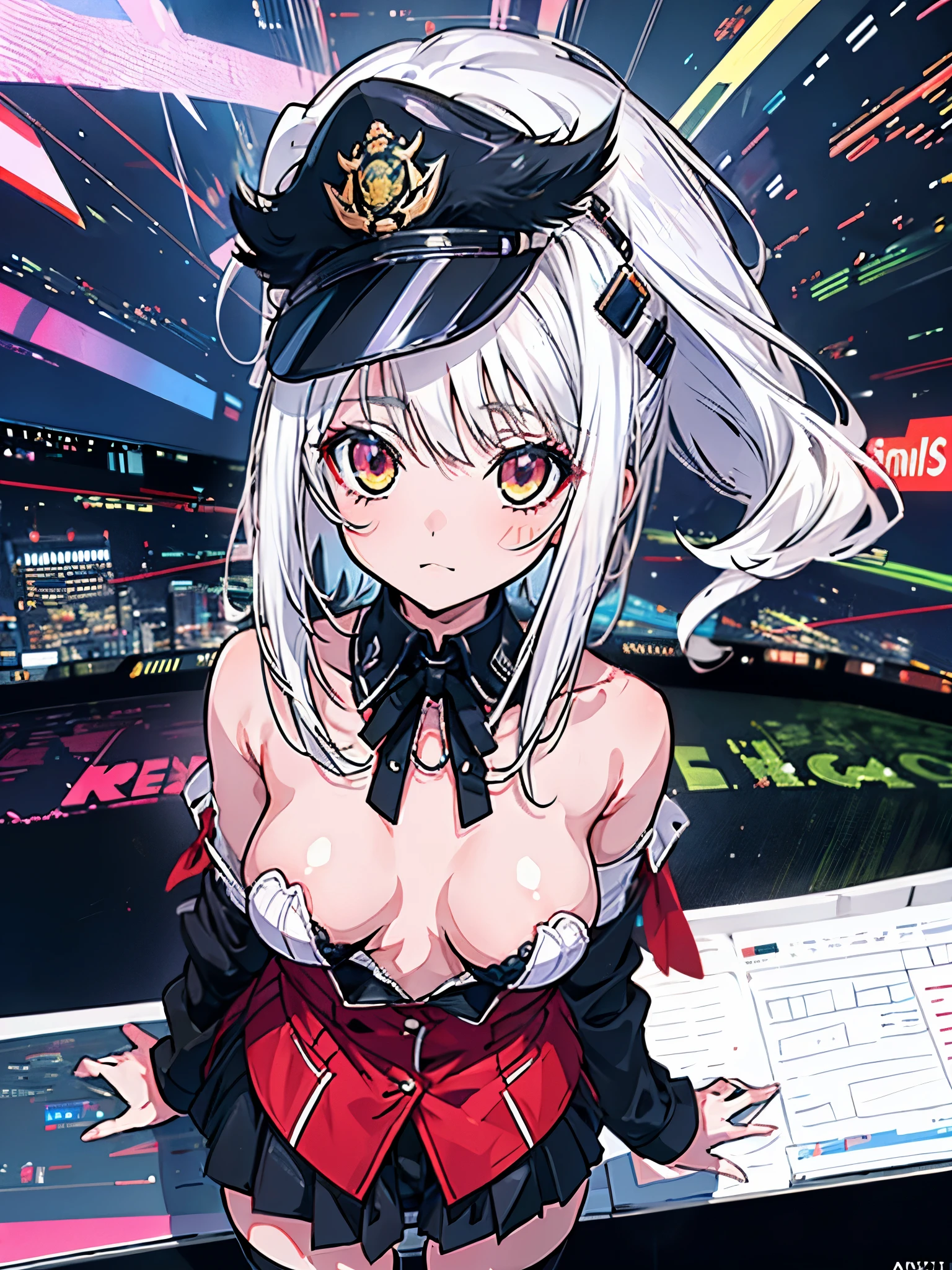Ainda Koneko (DXD), 1 girl, uniforme Policerman, police hat, Policerman, breasts small,