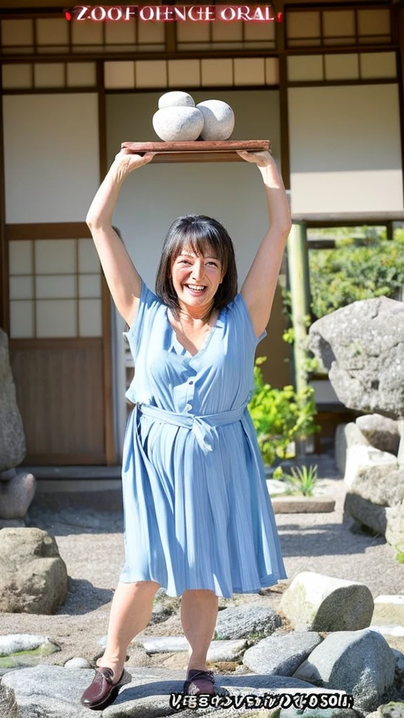 Power stone, happiness, heaven, Japanese woman, 50 years old