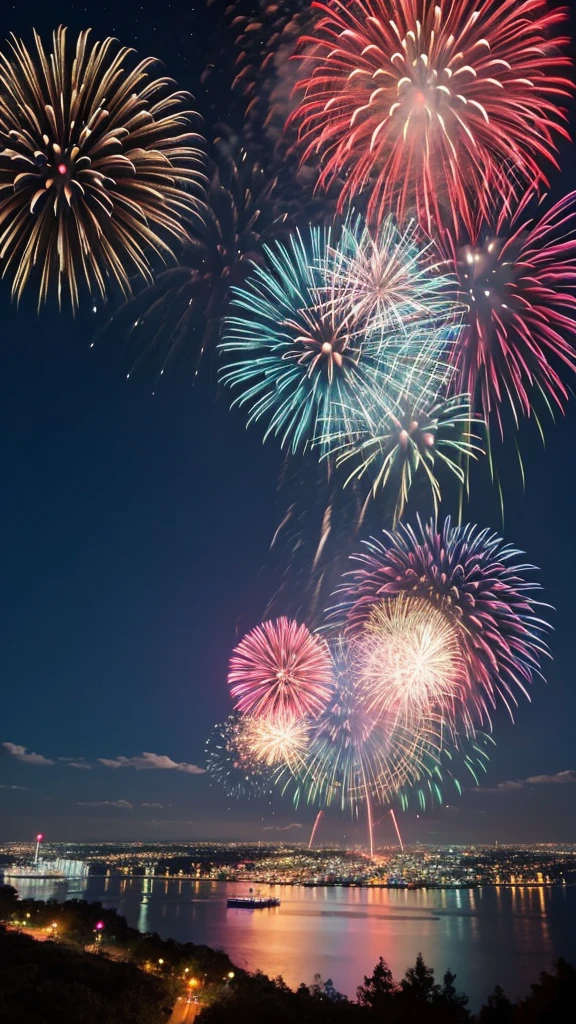 Fireworks from a spectacular view
