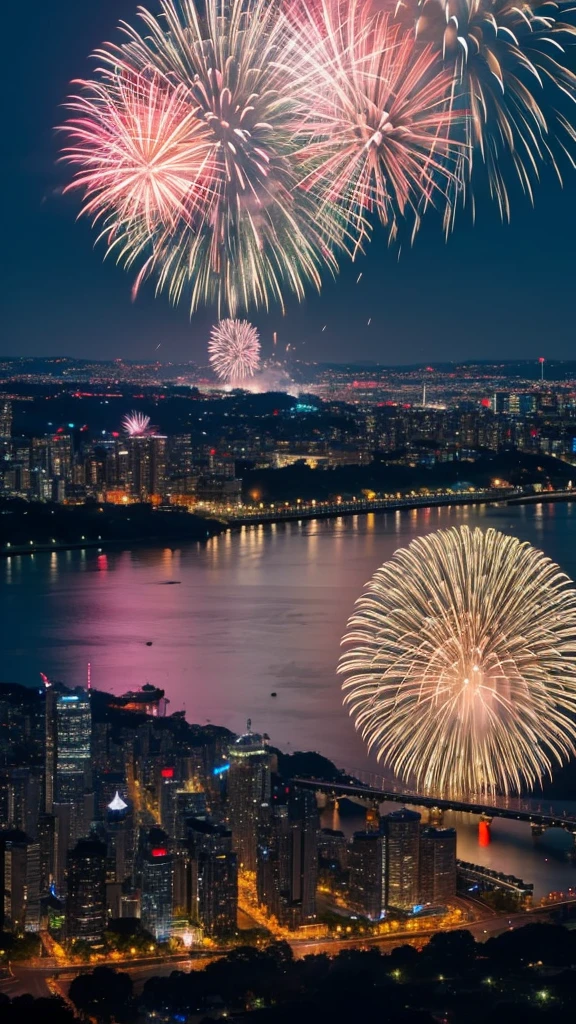 Fireworks from a spectacular view