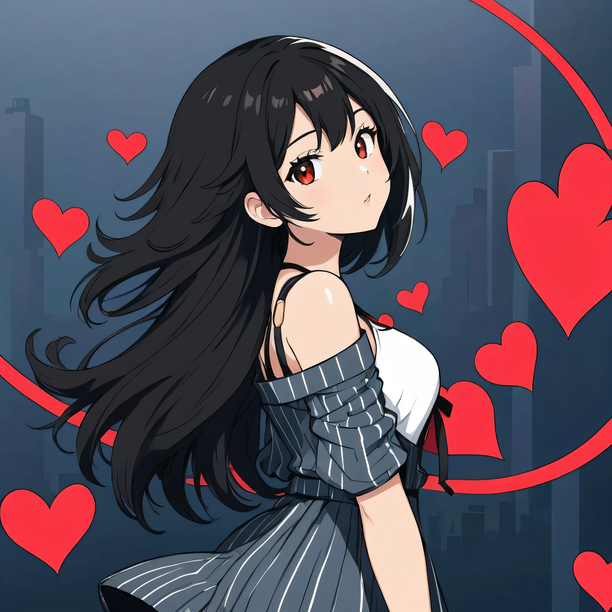 Black Star Red and White style, Simple Line Initialism,Abstract art,Urban Background, colorful hearts ,(((The most beautiful girl of all time))),