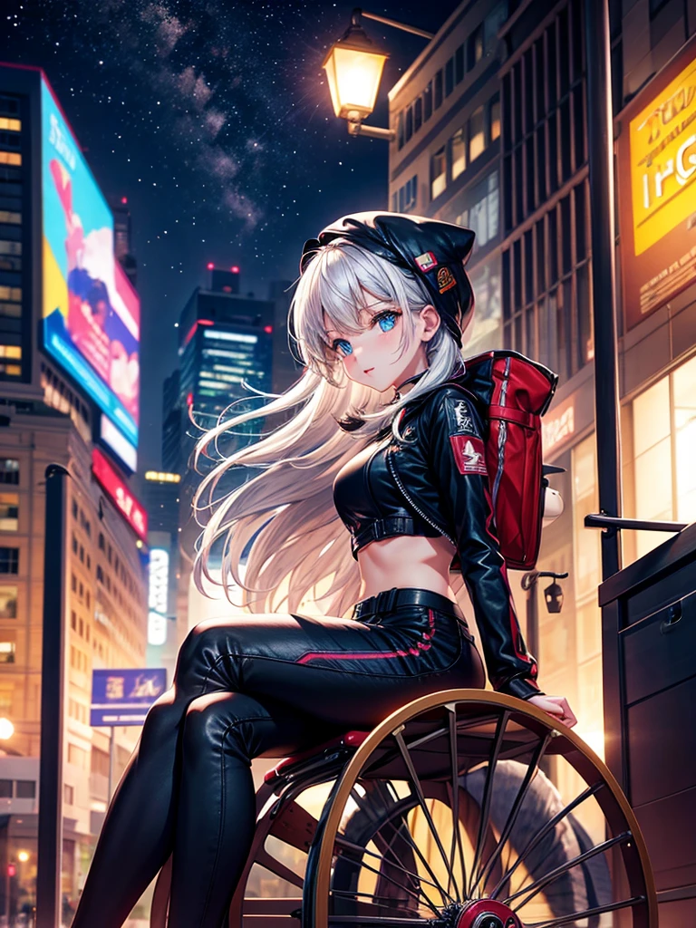 Cinematic lighting,super detailed skin、Beautiful detailed eyes、Best Quality,Perfect Anatomy,(Alternative、dim colors, Soothing tones:1.3),NSFW(Detailed beautiful facial features:1.3)Modern Shibuya crossing in winter、A girl singing wearing a white nurse uniform,Ringo Shiina image（knee high、kneehigh boots:1.5） （plays the guitar:1.6）Lively、Acrobatic、emotional、（Hold the microphone and sing、Enthusiasm、sing happily:1.5）knee high、black leather jacket over nurse uniform（morning sun lighting:1.4）The center of the empty Shibuya Scramble Crossing in the early morning、Highly detailed feet.fullllbody
