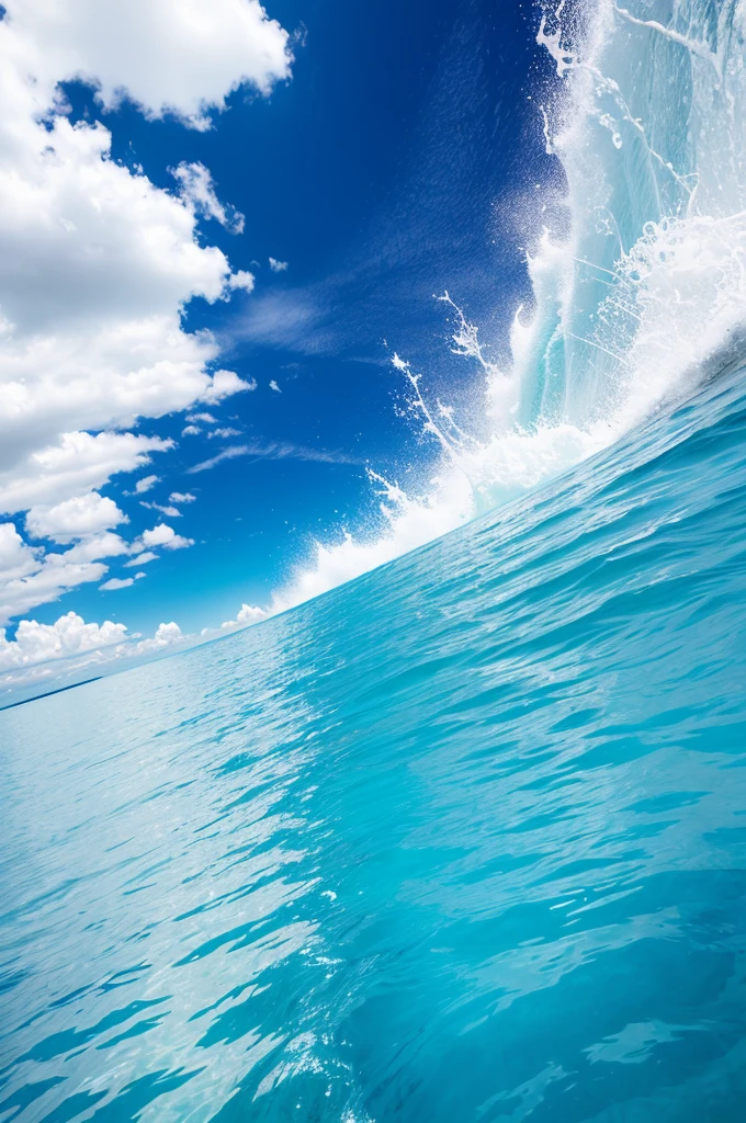 Totally white background, with blue waters with a stake dripping blood in the water, written Akira tem Ira