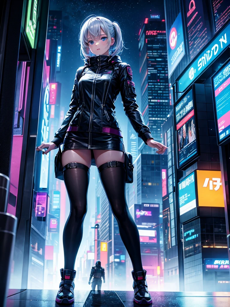 Highest quality,Highest Resolution,Girl from the future,ＳＦTraveling on a movie-like machine,Night City,