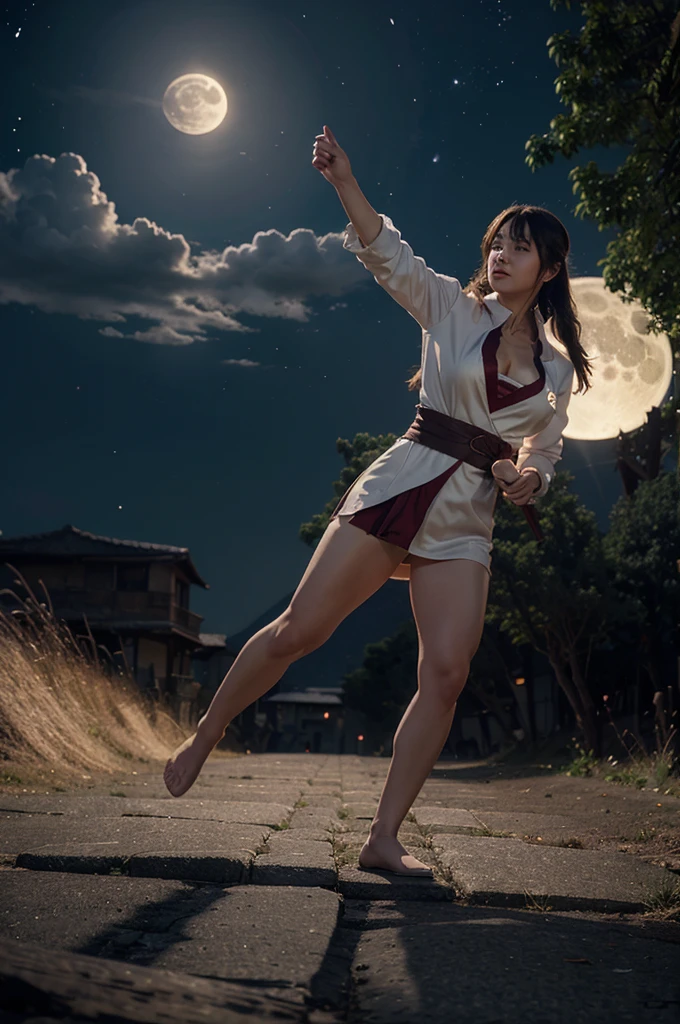 The full moon animation logo, dashing, has the "ISEKAI" symbol