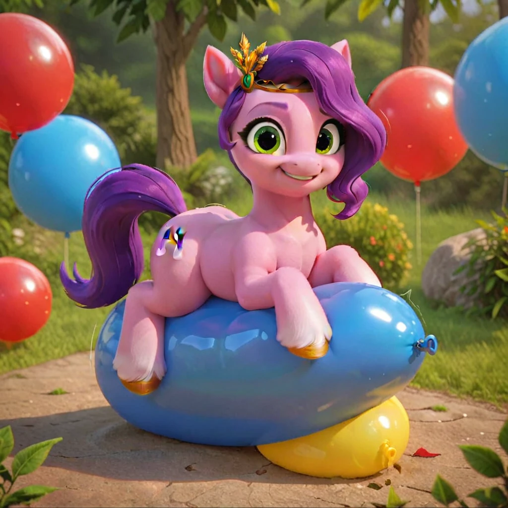 cinematic film still score_9, score_8_up, score_7_up, score_6_up, score_5_up, score_4_up, Digital art, cute, 
Pipp Petals, earth pony, muscular, smirking, feral,
rating_questionable,
meadow, 
(balloon fetish, looner, sitting on a balloon, balloon sitting:1.2), 
(detailed balloon, one balloon, sitpop:1.3), 
thick thighs, balloon fetish, sitting on a balloon, one balloon, too heavy,
(tied balloon, tight balloon, necked balloon:1.2), 
foreshortening, depth of field, motion lines, 
emphasis lines, impact emanata,
screencap,  . shallow depth of field, vignette, highly detailed, high budget, bokeh, cinemascope, moody, epic, gorgeous, film grain, grainy