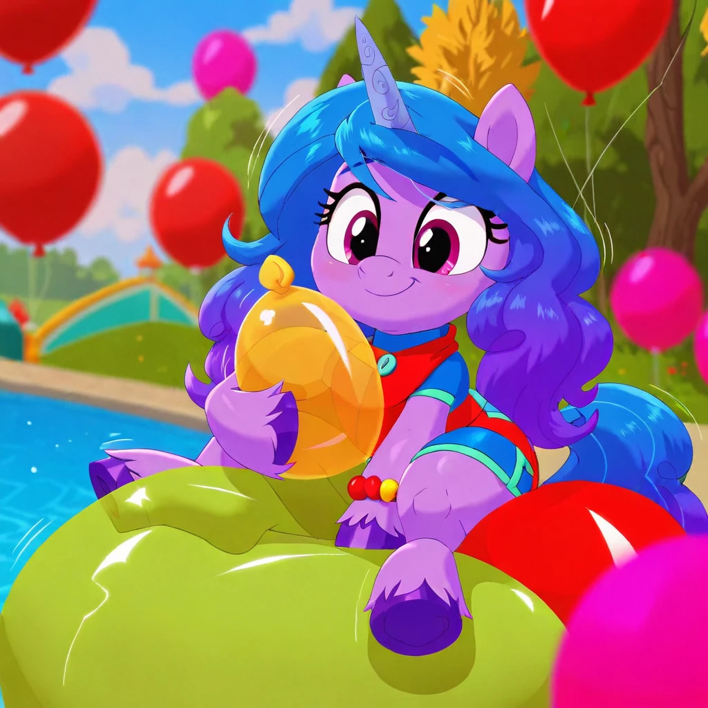 cinematic film still score_9, score_8_up, score_7_up, score_6_up, score_5_up, score_4_up, Digital art, cute,
Izzy Moonbow, earth pony, muscular, smirking, feral,
rating_questionable,
meadow,
(balloon fetish, looner, sitting on a balloon, balloon sitting:1.2),
(detailed balloon, one balloon, sitpop:1.3),
thick thighs, balloon fetish, sitting on a balloon, one balloon, too heavy,
(tied balloon, tight balloon, necked balloon:1.2),
foreshortening, depth of field, motion lines,
emphasis lines, impact emanata,
screencap, . shallow depth of field, vignette, highly detailed, high budget, bokeh, cinemascope, moody, epic, gorgeous, film grain, grainy