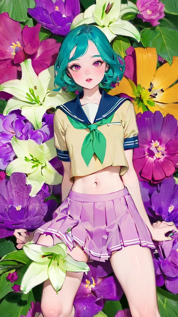 Poster,(a lot:1.2),((Art Deco,Botanical Art,Flower Art)),(Floral:1.2),Lily flower,
(masterpiece, Highest quality),(Vibrant colors,colorful),(Amazing details,Detailed Background),Anatomically correct,Accurate drawing,Detail View,Sense of luxury,

Girls open clothes:1.6, Bare Belly,
(school uniform:1.5), Spread your legs,
