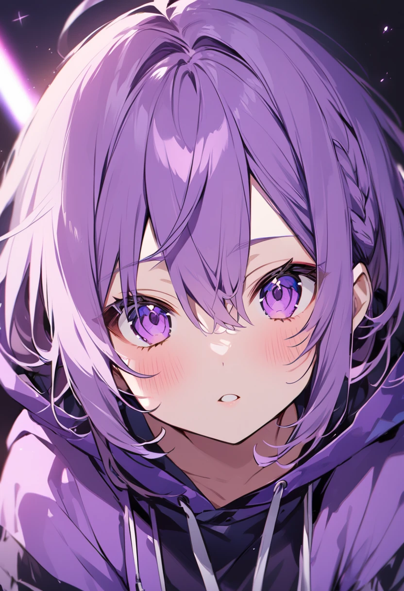 Keito。Purple Eyes。Purple hoodie