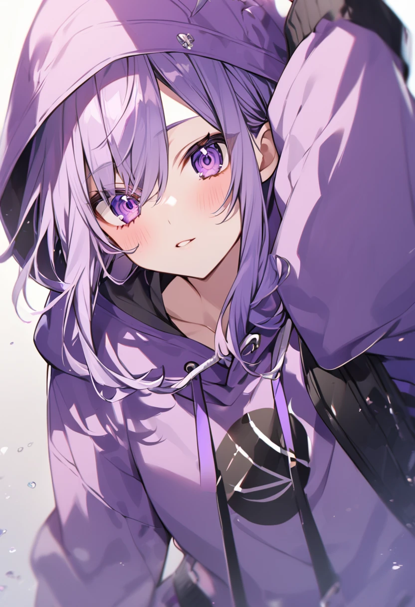 Keito。Purple Eyes。Purple hoodie