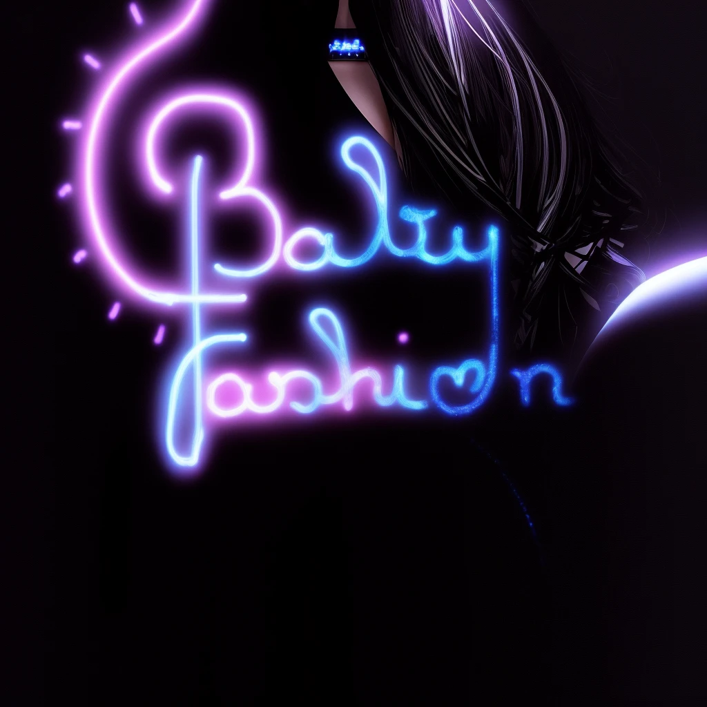 there is a white paper with black writing, very fashionable,  highly chic, very chic, fashion neon light, hand drawn, handwriting title on the left, fashion of the future, luxury fashion, fashionable outfit, high-fashion, chic, signature on the bottom
