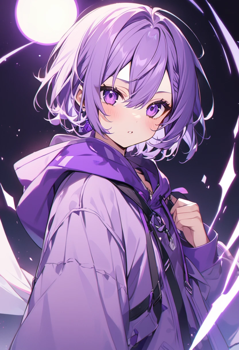 Keito。Purple Eyes。Purple hoodie