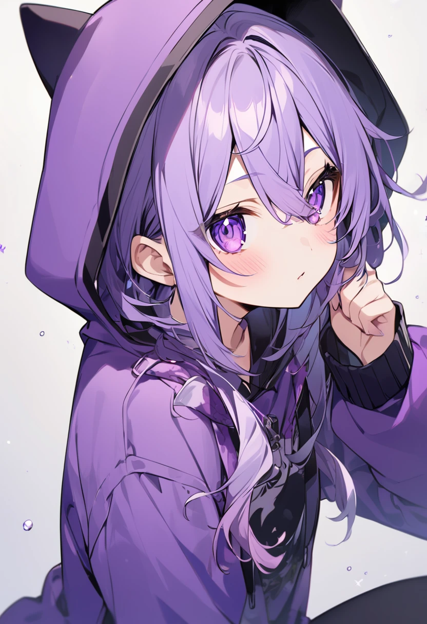 Keito。Purple Eyes。Purple hoodie
