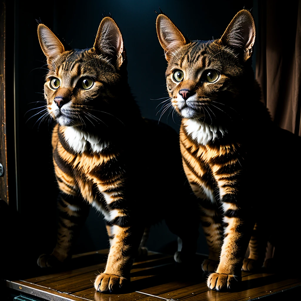 animatronic inspired by the game "Case Animatronics: horror game" along with a style "FNAF" and make it an animatronic cat