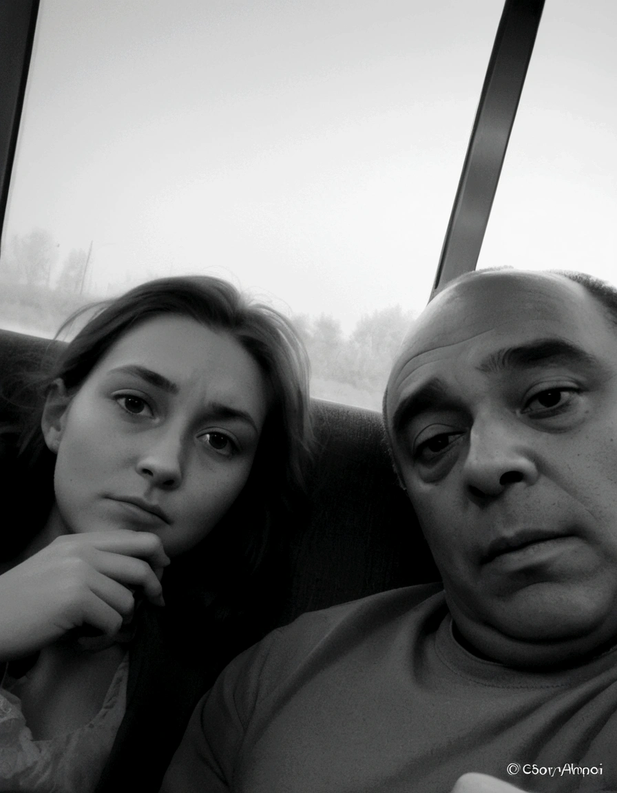 arafed man and a girl sitting on a sofa with a cell phone, grainy image, blurred image, desaturated!!, grainy black and white photo, very foolish, Mom and Dad, blurred face, bored, sat on the train, Snapchat photo, taken with sony alpha 9, iphone image, photo on iphone