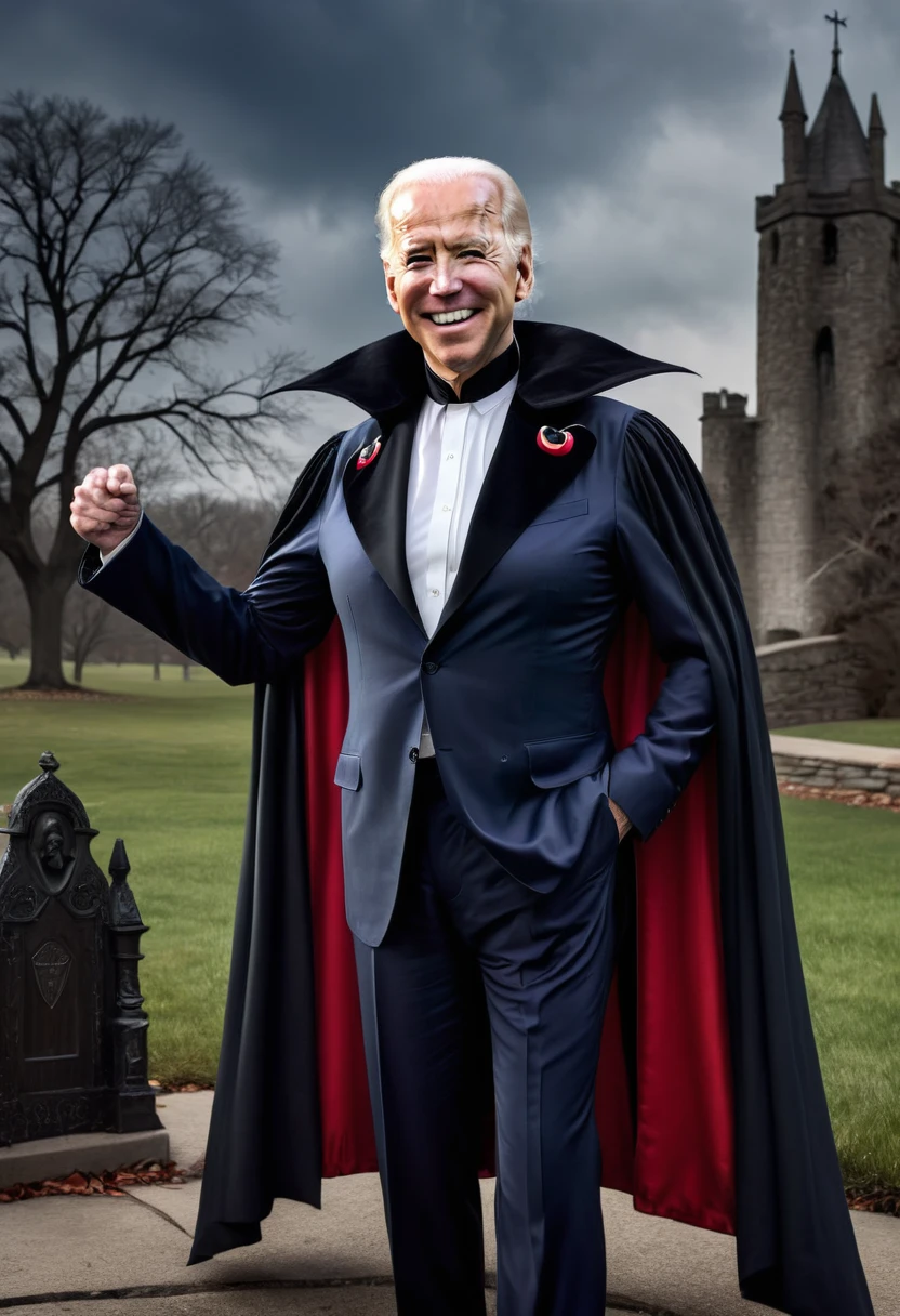 Joe Biden as Count Dracula.