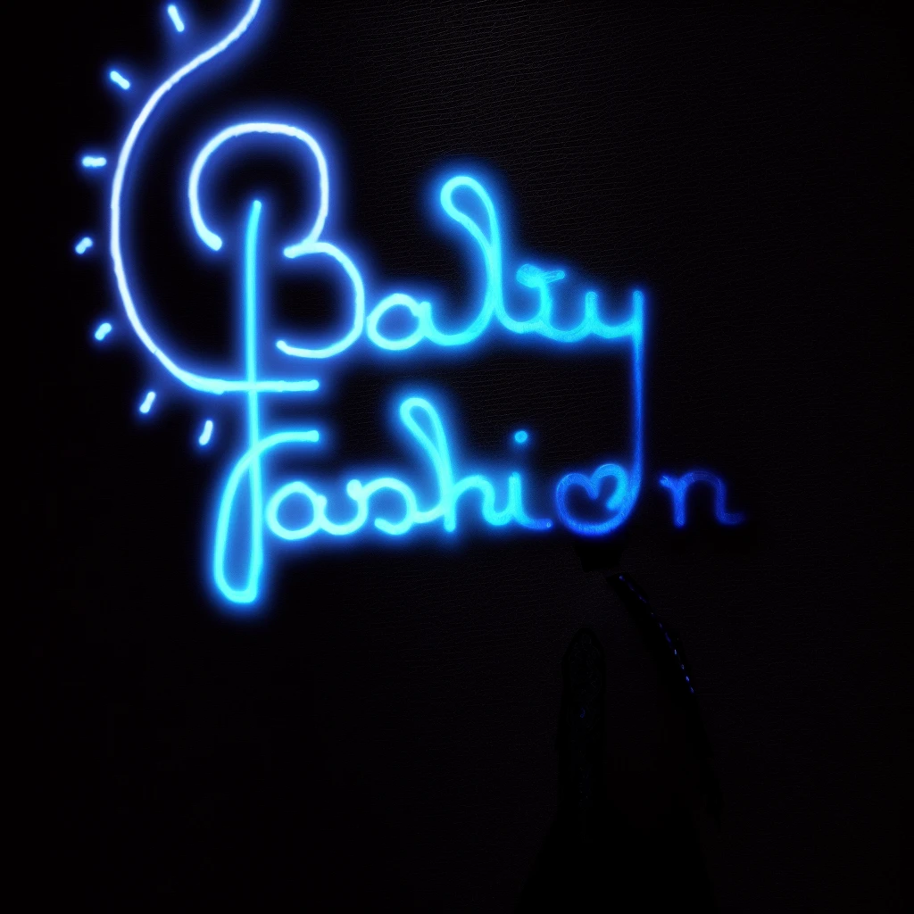  black writing, very fashionable, highly chic, very chic, fashion neon light, hand drawn, handwriting title on the left, fashion of the future, luxury fashion, fashionable outfit, high-fashion, chic, signature on the bottom