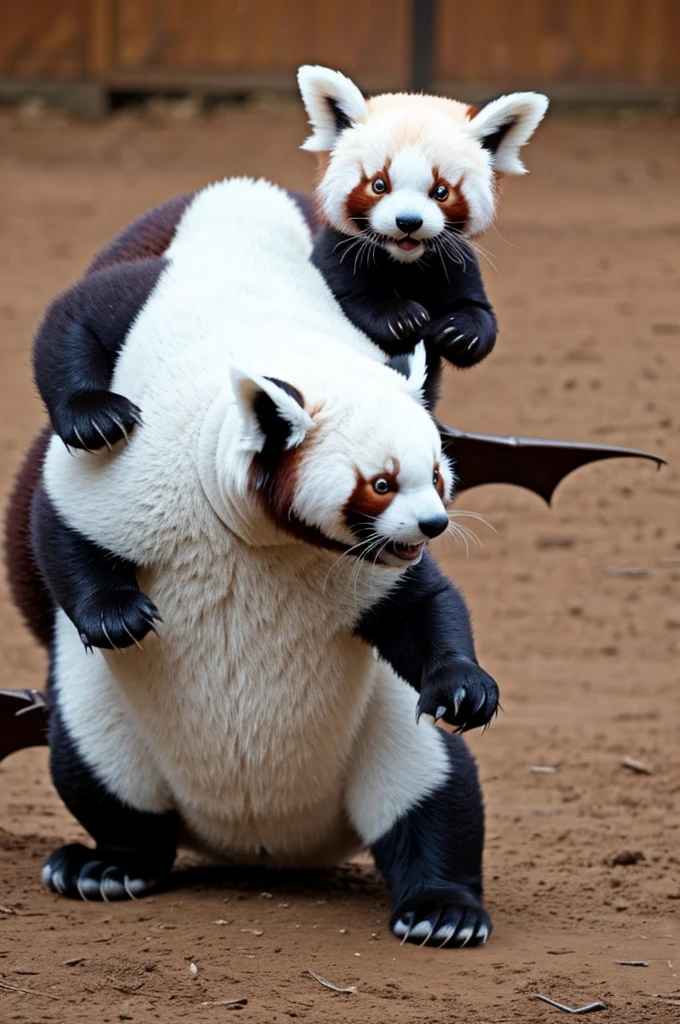 I would like to create a demon with parts of a bat,a beluga,a red panda and a worm