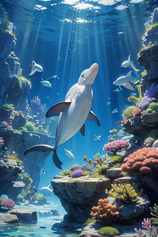 Highest quality、masterpiece、High sensitivity、High resolution、Detailed Description、One Woman、Slim Body、Dolphin Training、aquarium、Large aquarium、