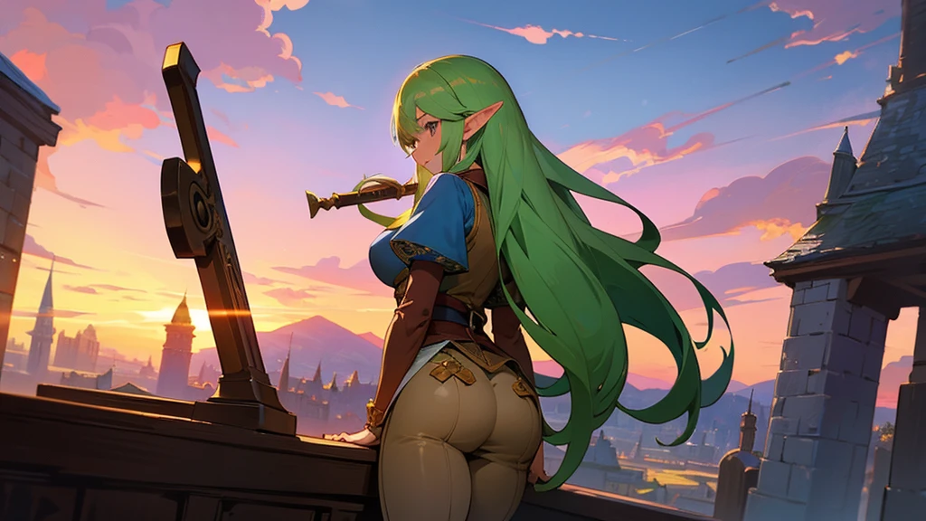 Link girl, pink sky , totk, mineru  NSFW