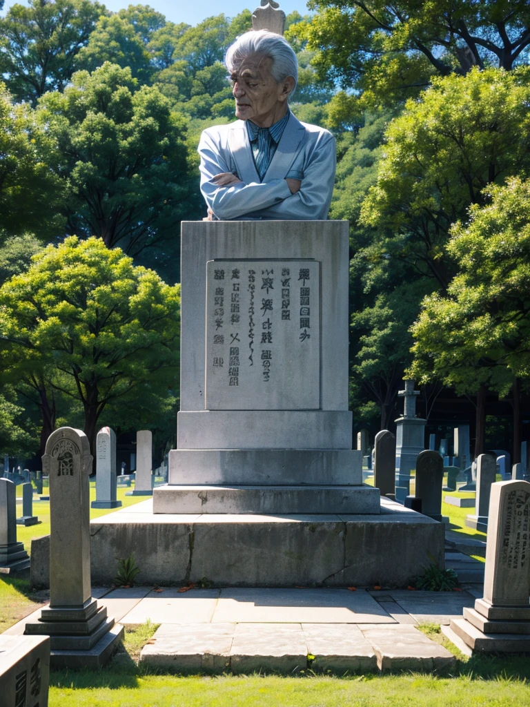 Highest quality,Highest Resolution,Family cleaning tombstones at a cemetery,Japan,