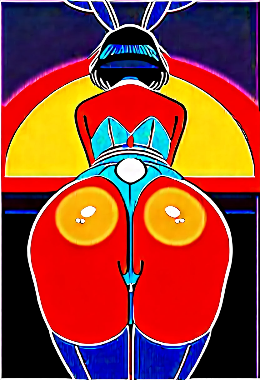 score_9,score_8_up,score_7_up,pharah from overwatch, dark skin, ass focus, grabbing ass, body suit, presenting, bent over body, spreading cheeks, bending over, arched back, looking at viewer, beautiful face, chubby body, huge ass, thick thighs, huge ass, shiny pale oiled skin, anus showing, (pastel blue latex shiny bunny suit, bunny ears, unzipped all the way, thigh highs) revealing, showing lots of skin, cinematic lighting, volumetric lighting, light on subject, sunrise, aroused, bare shoulders, perfect body, view from behind, at strip club, neon lights