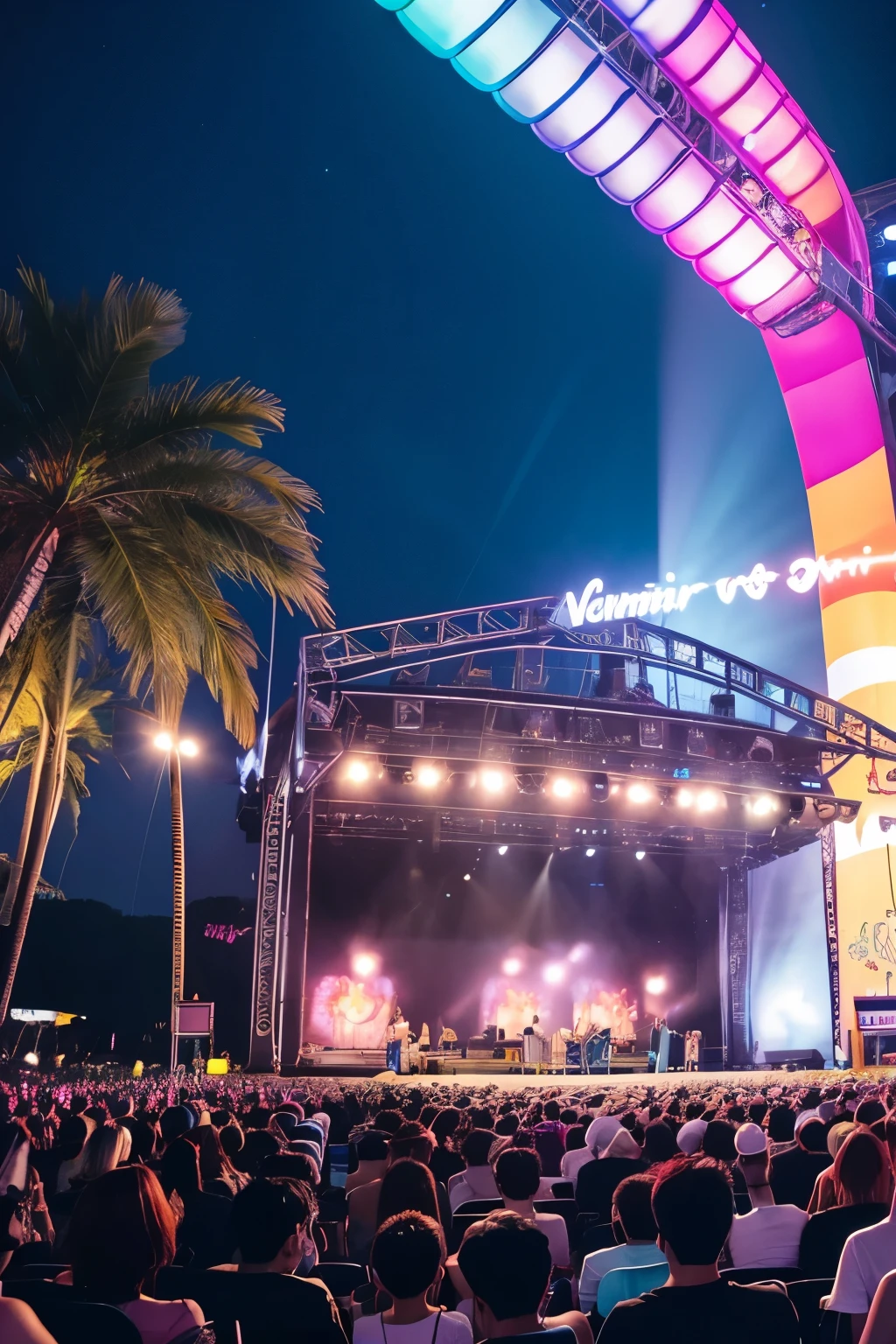 Neonlight summer musicfes night image only