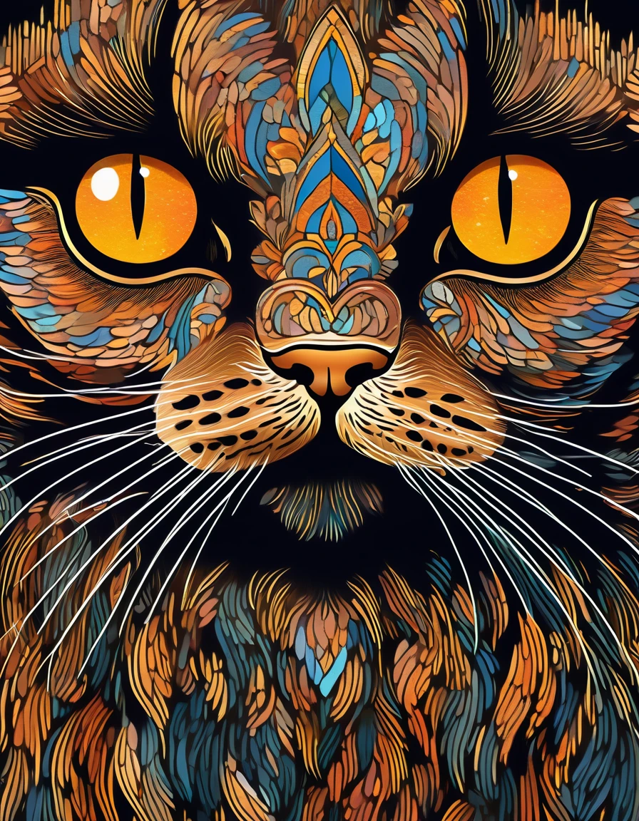 realistic portrait of a cat, highly detailed and photorealistic, striking symmetrical composition, evocative and atmospheric, dramatic lighting, rich texture, warm color palette, delicate fur, piercing eyes, elegant pose, feline grace, captivating gaze, masterpiece, best quality, 8k, ultra-detailed professional, vivid colors, studio lighting