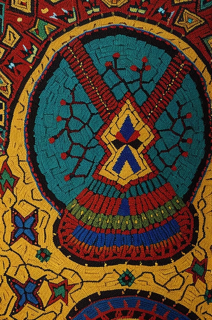 Huichol oil painting