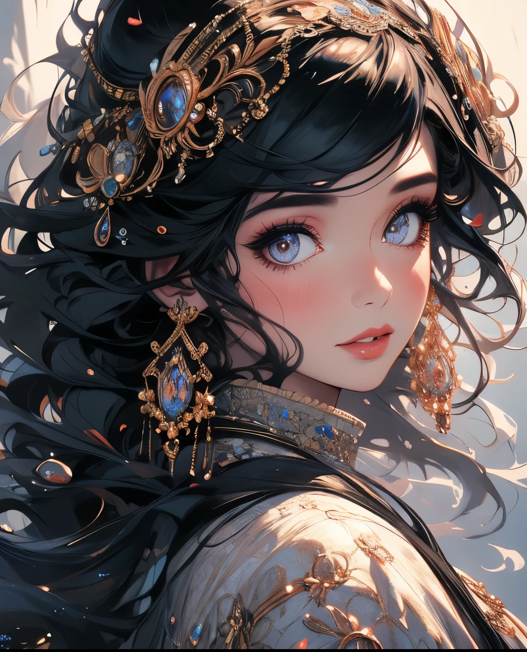 1 girl, beautiful detailed eyes, beautiful detailed lips, extremely detailed face and portrait, long eyelashes, highly detailed, cinematic lighting, intricate fractal art, masterpiece, best quality, 8k, ultra-detailed, photorealistic, professional, vivid colors