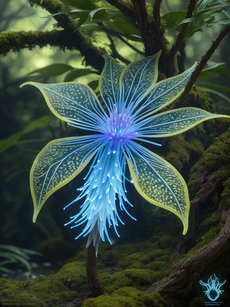 A sharp focus photo of a giant detailed bioluminescence raflesia, up close, (extremely detailed:1.3), Fantasy, octane render, zbrush. Character design, photorealistic, unreal engine, hyper-detailed, concept art, trending on art station. ((best quality)), ((masterpiece)), ((realistic)), (detailed), dark forest, (fantasy forest background illustration:1.1), style-swampmagic, style-nebmagic 